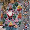 Christmas Women's T-Shirts Christmas Santa Claus Graphic Apparel O-Neck Pullover Oversized Sweatshirt Ladies Autumn Clothing