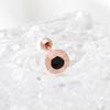 Gold Needle Piercing Onyx 14K Black Point Rose Gold Cut