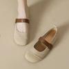 Retro One-Strap Mary Jane Shoes Flat-Bottomed Shallow Grandma Shoes Boken Single Shoes