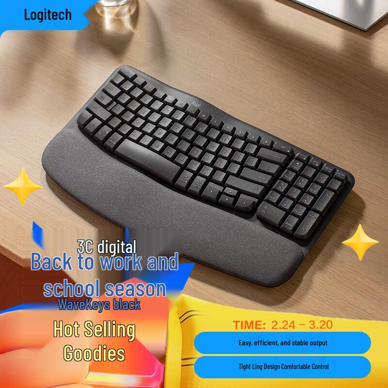Logitech Эргономичная беспроводная клавиатура Wave Keys