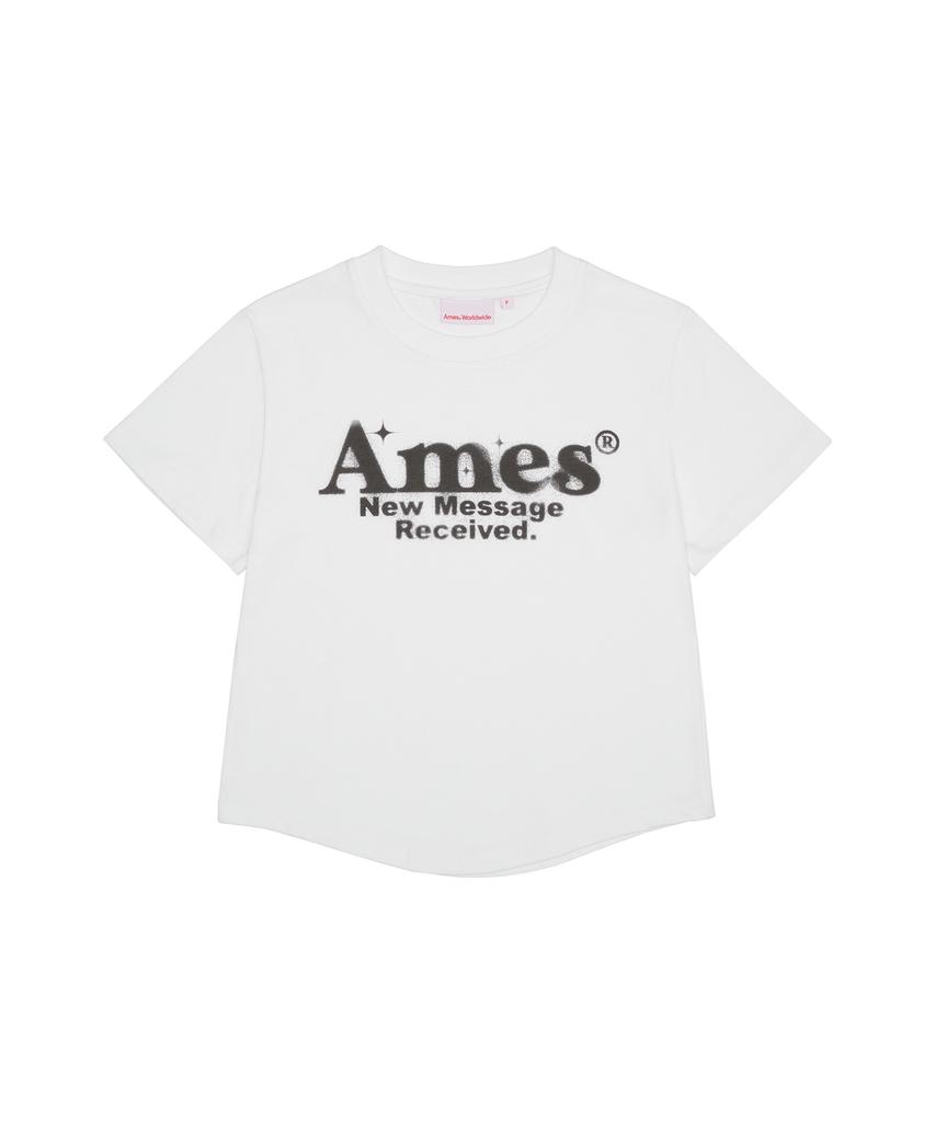 AMES-WORLDWIDE Белая укороченная футболка с круглым подолом