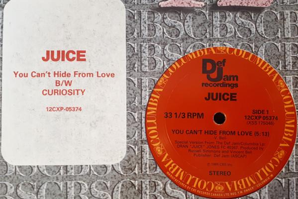 12-дюймовая пластинка ORAN JUICE JONES You Cant Hide From Love 12CXP05374 Def Jam Recordi 1986 Канада Рэп Хип-Хоп R&B Б/у