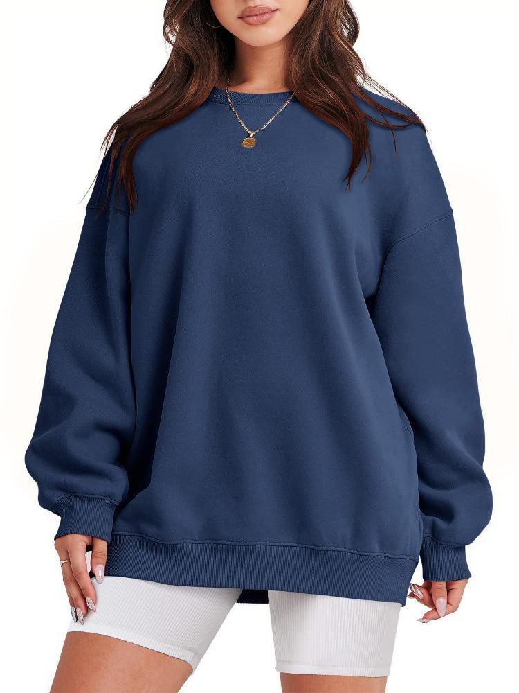 Autumn Winter Women Loose Solid Color Top Fashion Velvet Sweatshirt