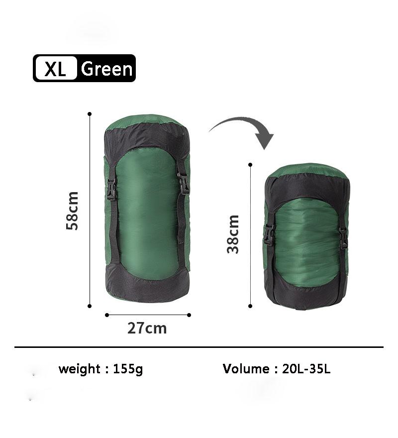 Обновленный 40D 10-35L сверхлегкий водонепроницаемый нейлоновый компрессионный мешок для спального мешка 40% места для кемпинга пешего туризма