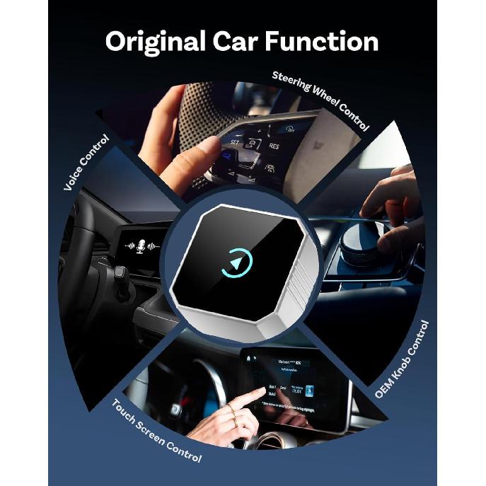 Wireless CarPlay Adapter for Apple Car Play Wireless Adapter, Android Auto Carplay Wireless Adapter, No Latency Bluetooth Carplay Adapter for iPhone