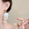 White/Gold Shell Dangle Earrings Bohemian Style Dangle Earrings Fashion Tassel Earrings  Beach