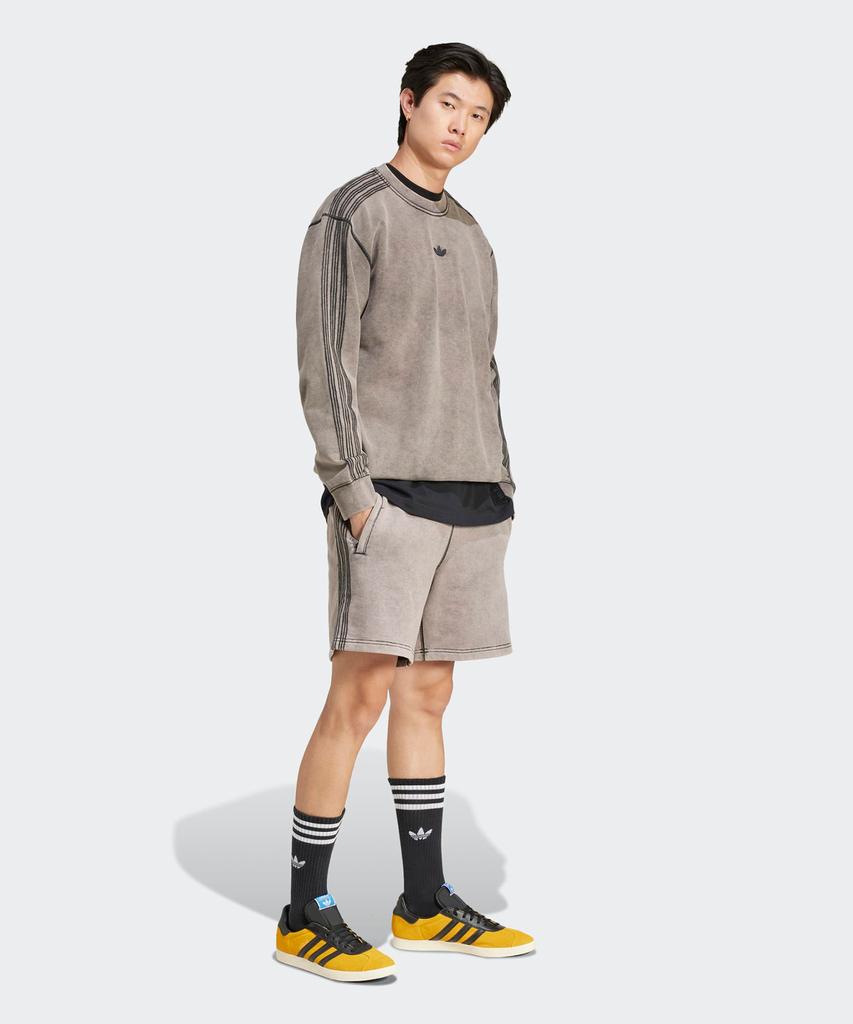 adidas Ретро-свитшот с круглым вырезом, выстиранный - Черный / Jd0246