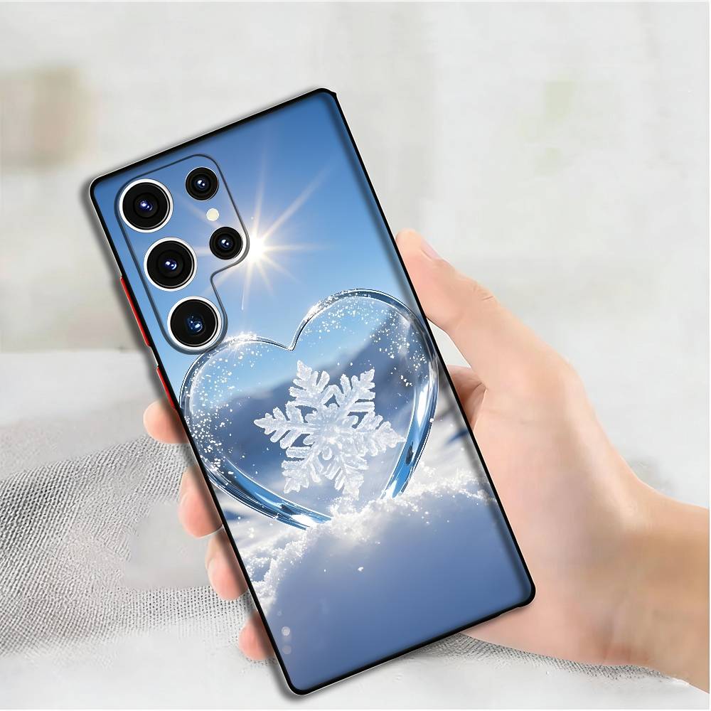 Красивый чехол для телефона со снежинками для Samsung S24 25 23 22 21 20 Plus Ultra 5G Lite Ударопрочный чехол