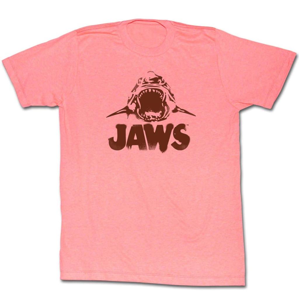 Взрослая футболка Jaws Неоновый коралловый меланж