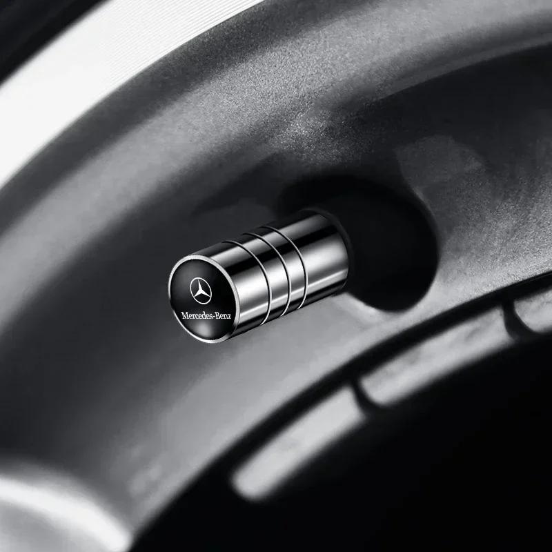 Горячее 2025 Для AMG W124 4 шт. Металлические колпачки на ниппель колеса автомобиля, чехлы на шток для Mercedes Benz B/C/E/S Класса A Класса C200L GLC GL