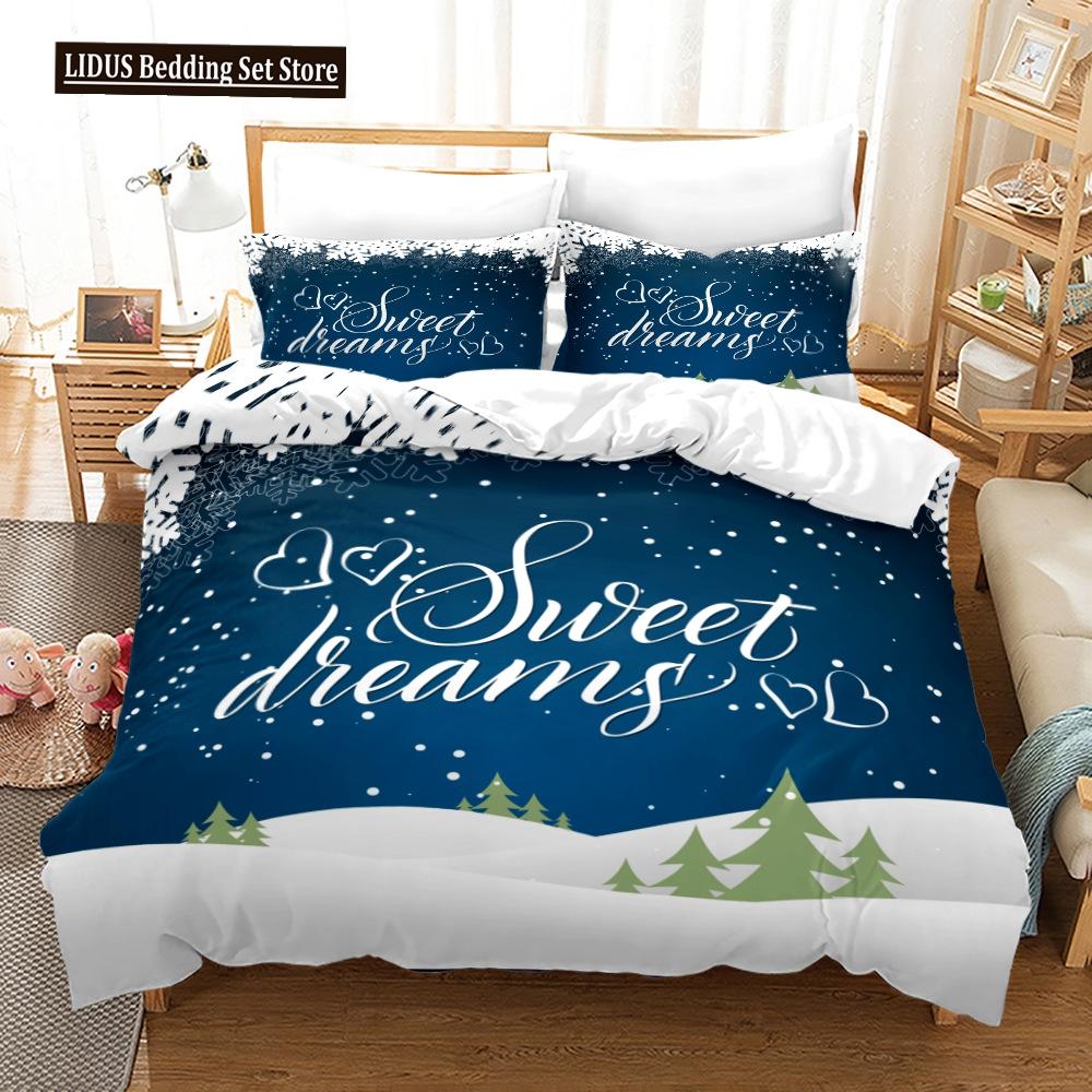 Рождественский комплект пододеяльников Snow Cookie Merry Christmas Festival, пододеяльник размера King Queen для детей, комплект постельного белья из полиэстера