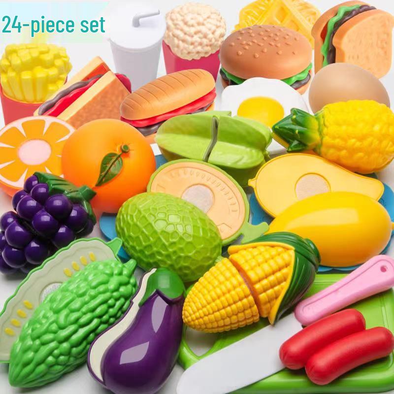 Fun Pretend Play Cut Toy Set - Kids Kitchen Vegetables & Fruits