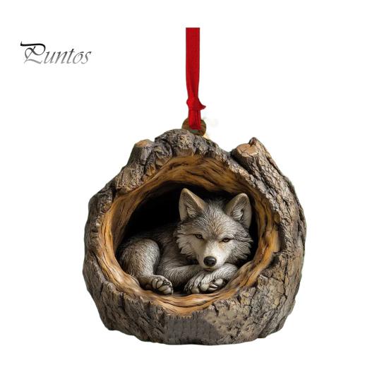 Рождественский орнамент в виде животного, 2D акриловый кулон, украшение в виде лесного животного, деревенский овальный дизайн, сезонный декор для рождественской елки, сувениры на память о дикой природе