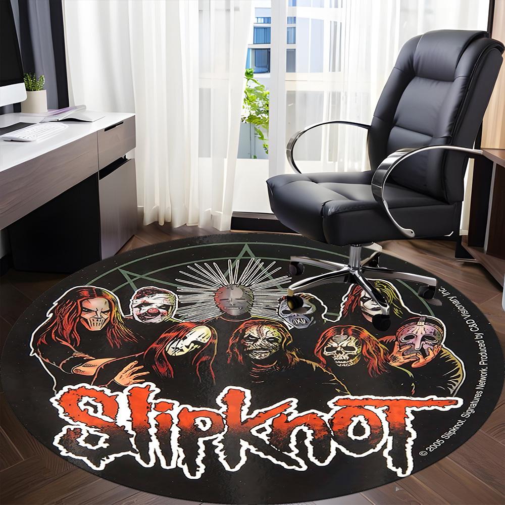1 шт. Ковер с символикой группы Slipknot, Круглый, Нескользящий, Прочный, Большого размера, Офисный ковер, Подходит для офиса,yy250908027