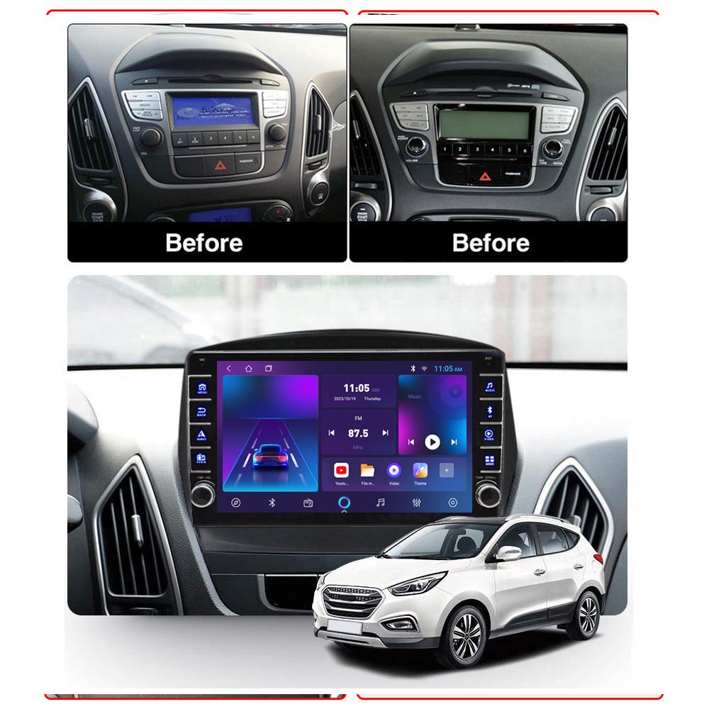icreative 2Din для Hyundai IX35 Tucson 2 LM 2009-2015 с кнопочной ручкой Android автомобильное стерео радио мультимедийный видеоплеер навигация GPS Carplay 2 + 32 ГБ