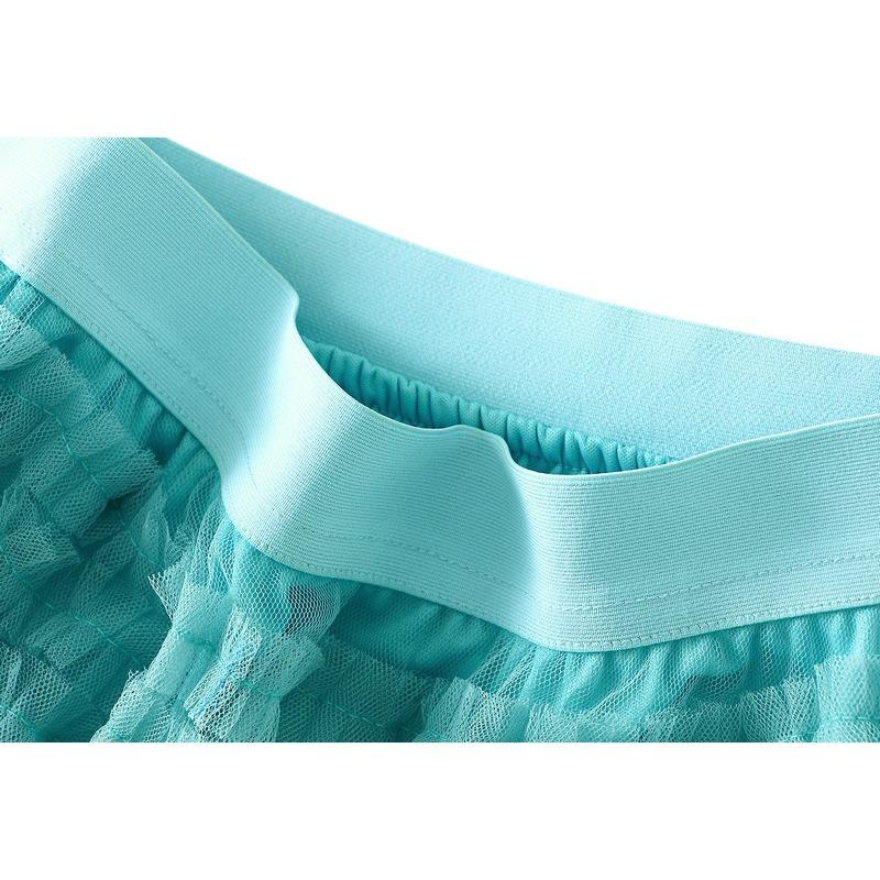 Spring and Autumn Women's Mesh Cake Halter Skirt Women's Skirt Fairy Saree Pleated Long Skirt