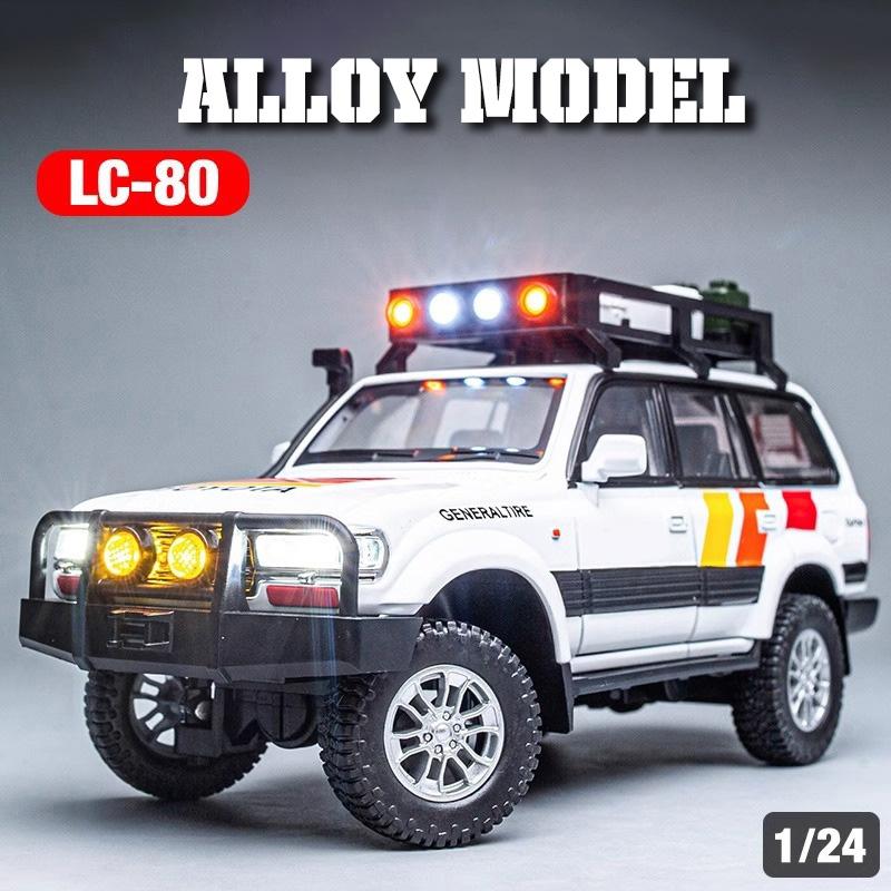 Модель из сплава Toyota FJ Cruiser Camper в масштабе 1/24, крутой звук и свет, открывается во многих местах кузова, четырехколесный амортизатор