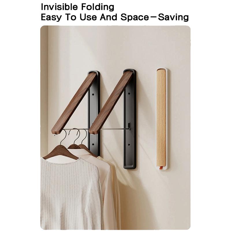 Home Window Balcony Folding Clothes Drying Rack, Stretchable & Invisible, Nodrill Wall Mounted Pole For Hanging Clothes