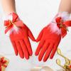Christmas Red Gloves Full Finger Party for Wedding Year Holiday Women
