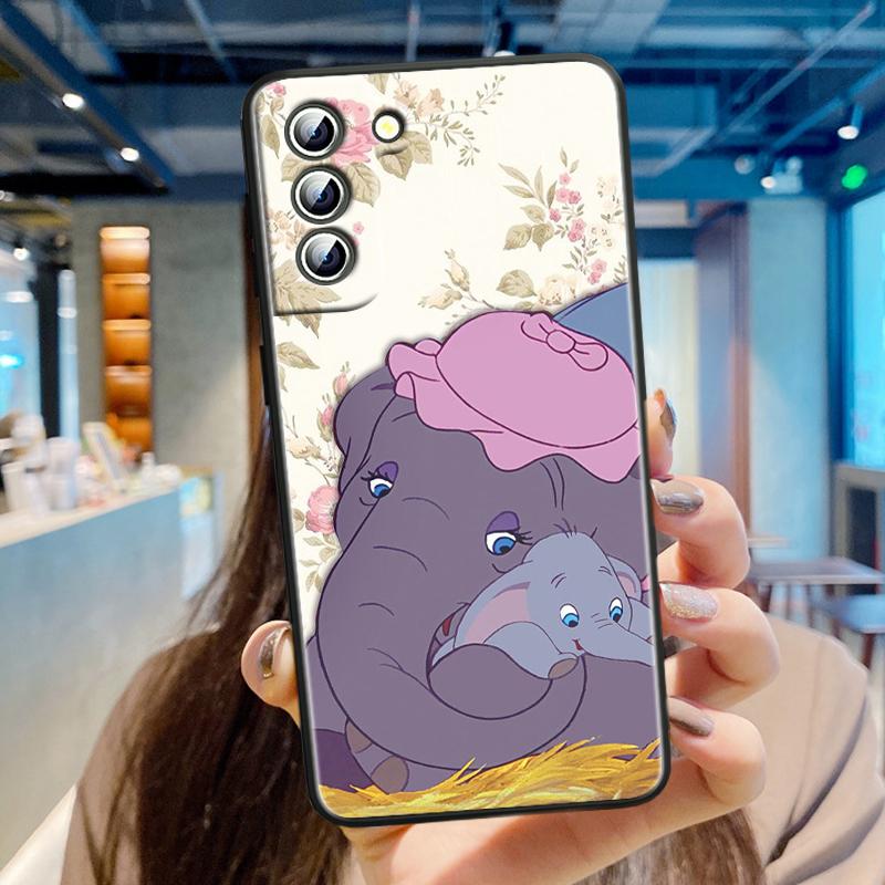 Милый мультфильм Дамбо для Samsung Galaxy S24 S23 S22 S21 S20 FE S10 S10E Plus Ultra Pro Lite 5G черный чехол для телефона