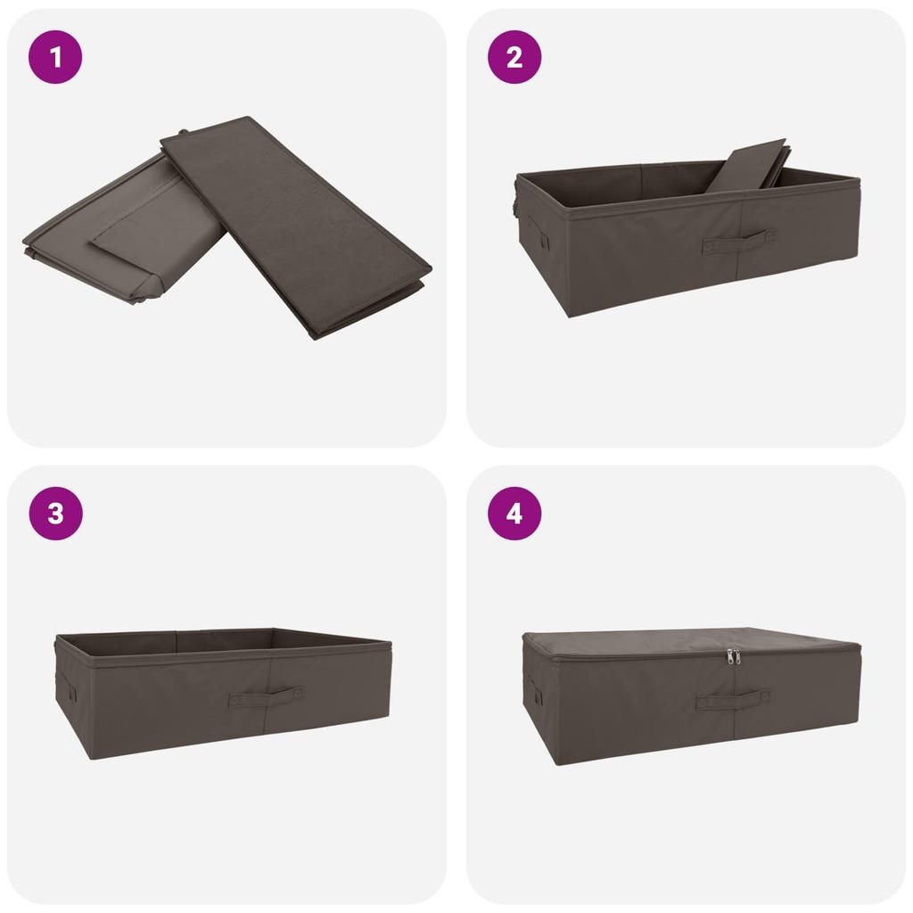 Storage Box 24 pcs Gray 70 x 40 x 18 cm Non woven Fabric