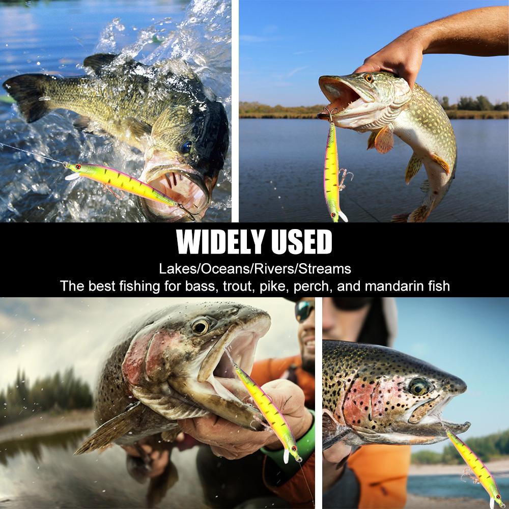 Набор из 43 рыболовных приманок, мягкие и твердые рыболовные приманки, набор наживок с крючками для морской и пресной воды