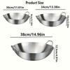 1pc Large Stainless Steel Wok Uncoated Thick High-Quality Durable Chef'S Pan with Dual Handles Easy to Clean for Commercial 2