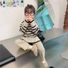Autumn and Winter Girls' Clothing Set Children's Pullover Sweater Pants Two Piece Set Baby High Neck Sweater Suit