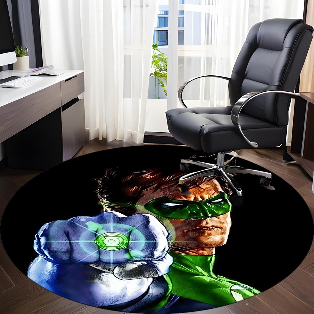 1pc Green Lantern, Superhero Chair Carpet for Office Non-Slip, Indoor Non-Slip Washable Carpet, Non-Shedding Mat For Office yy251030077