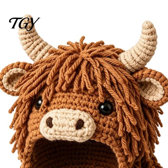 Highland Cow Craft Set Hat Crochet Kit, Halloween Pumpkin Spider Hood Easy Step by Tutorial DIY Handmade Kit for Adults Teens Beginner Supplies