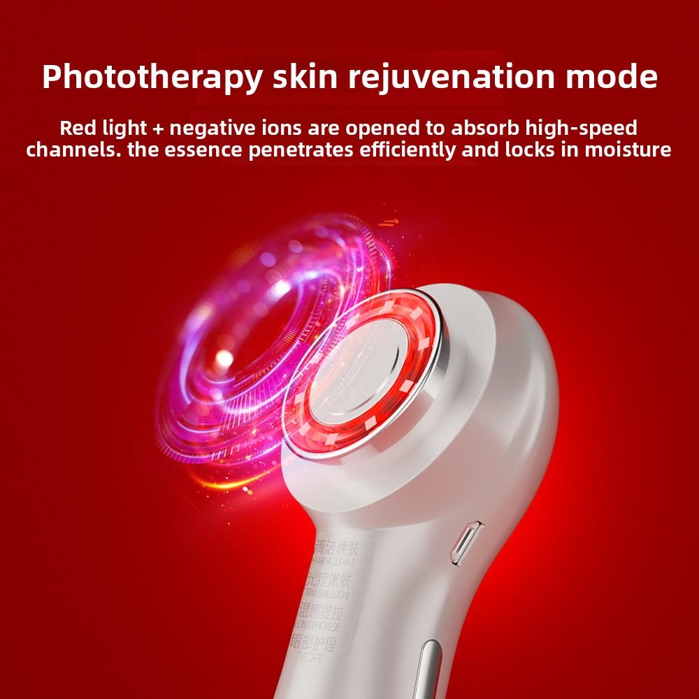 Новый портативный прибор для лица, температурный лифтинг, вибрационный массаж, очищение лица, косметический инструмент