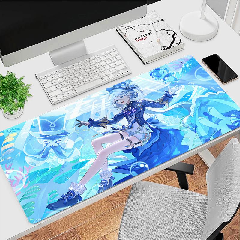 Furina Mousepad Mouse Pad Laptop Gaming Accessories Mousepad Pretty Genshin Impact Large Desk Mat Computer Gamer Pc Keyboard Rug