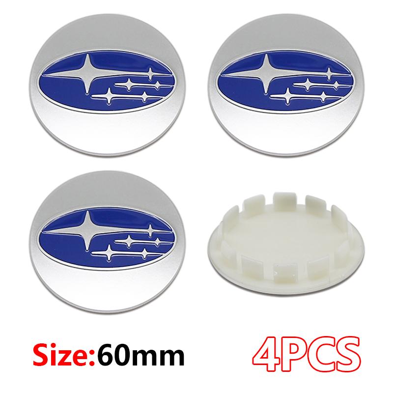 4PCS 60mm Car Wheel Center Covers Hub Caps Emblem for Subaru Models - Fits XV WRC WRX BRZ Forester Tribeca Impreza Legacy Outbac