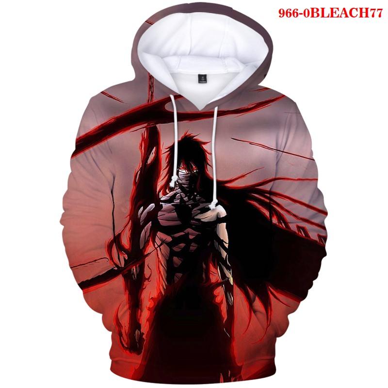 Свободные толстовки с 3D-принтом, аниме, BLEACH, мультяшные толстовки, детская новинка, унисекс, топ, удобный, осень-зима, длинный рукав, пуловер