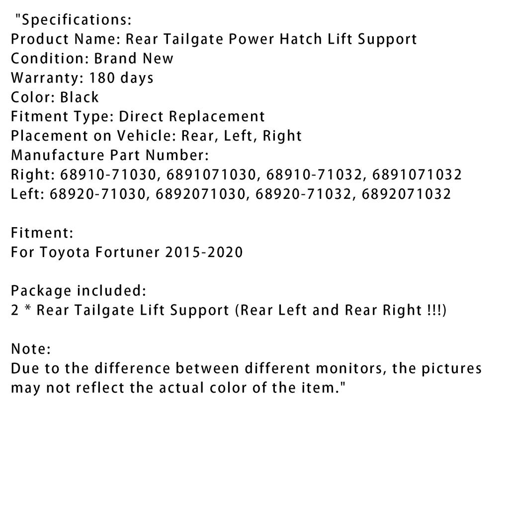 Электрический амортизатор задней двери 6892071030 6891071032 Подходит для Toyota Fortuner 2015-20