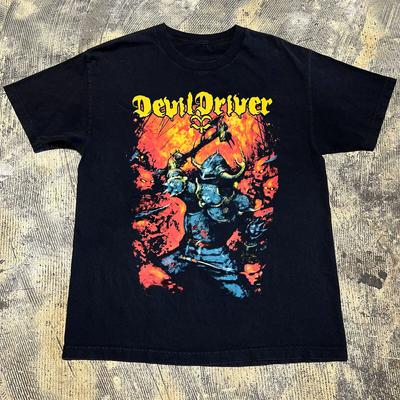 DevilDriver Футболка ЧЕРНАЯ МУЖСКАЯ ХЛОПОК gIDFFL ДЛЯ ФАНАТА Унисекс Футболка