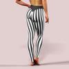 Черно-белые полосатые леггинсы для йоги с высокой талией