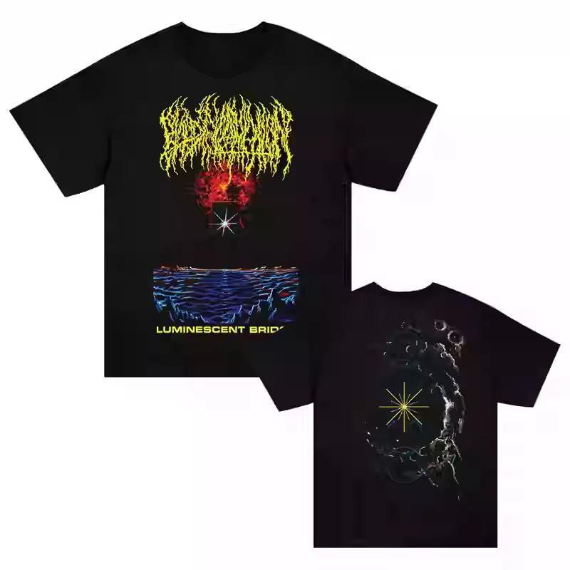 2025 Лето Новый Y2K Топ Футболка BLOOD INCANTATION Группа Dark Metal Wind Rock Американская Свободная Мужская и Женская Футболка Большого Размера