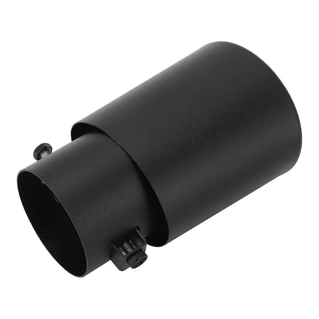 Exhaust Pipe Tip Aluminum Alloy Brushed Black Durable Exhaust Tip Tail Throat Universal for Car