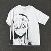 Zero Two Darling in the Franxx Многостилевой Коллаж Футболка Аниме Розоволосая Девушка Черный Унисекс Оверсайз Удобная Модная Женская и Мужская Футболки