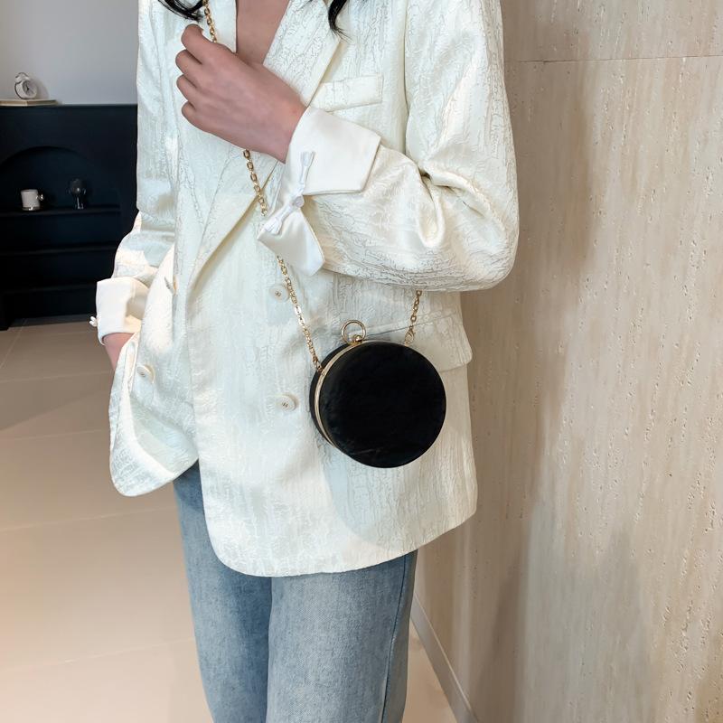 Простая сумка для ужина, новая женская сумка с цепочкой, фактура, легкая роскошная сумка через плечо, сферическая сумка, модная сумка через плечо