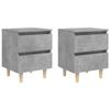 VidaXL Bedside Tables Pine Legs 2 Pcs Concrete Grey 40x35x50 Cm 805860