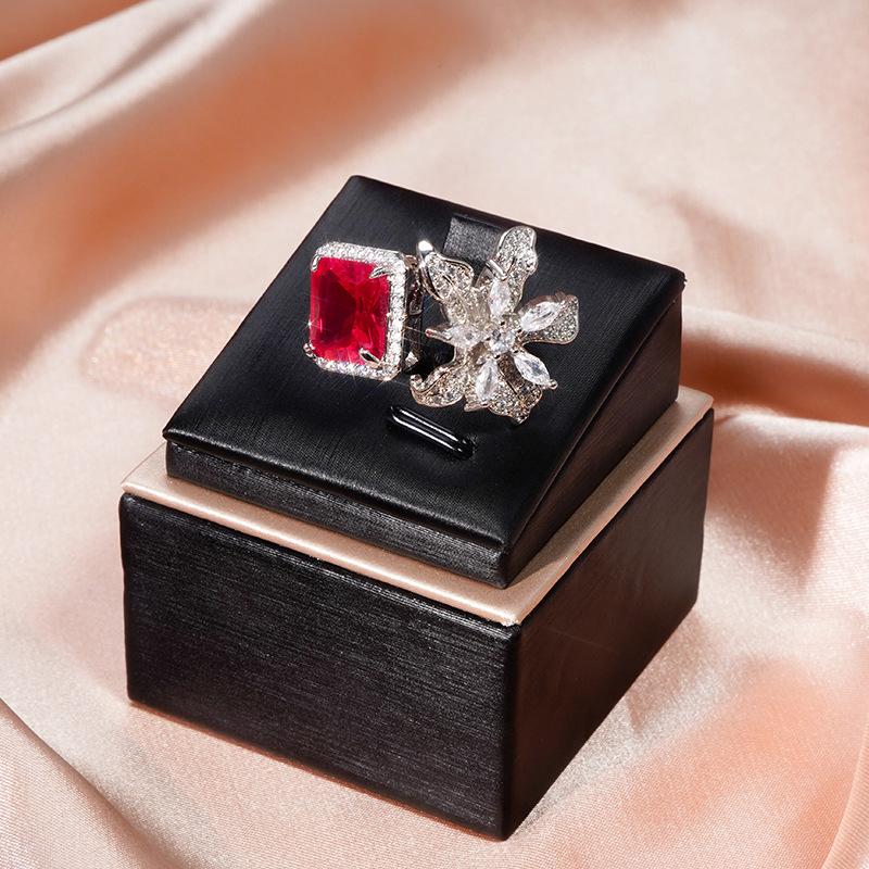 Кольцо Camellia Luxury Color Treasure с имитацией рубина для женщин