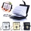 1Pc Mini Portable English Holy Bible Pendant Keychain Key Ring Holder Bag Decor