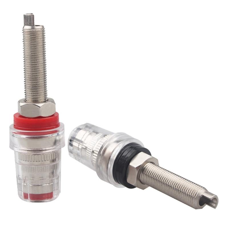 Комплект из 2 шт. Высокоплотных Экранированных Прозрачных Клеммных Стоек для Стабильной Передачи Сигнала в Усилителях и Динамиках