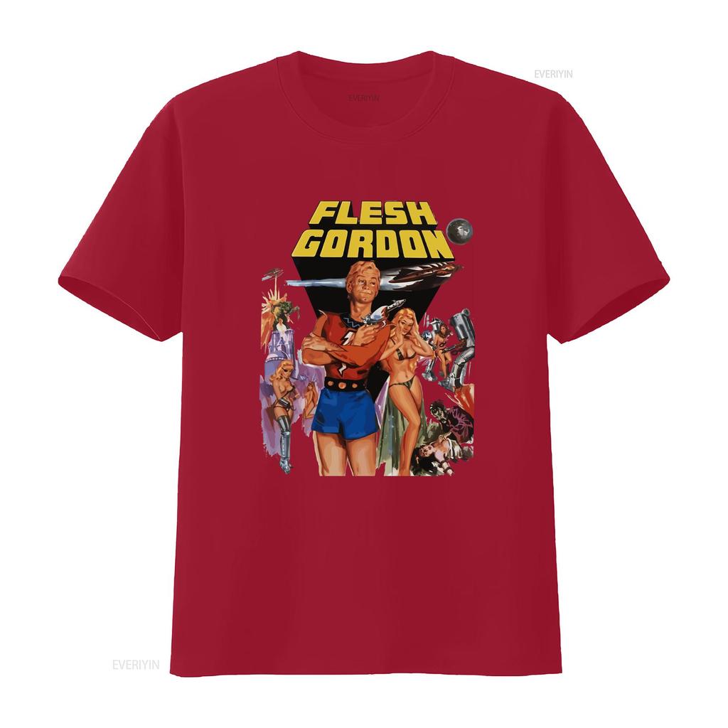 Flesh Gordon Movie Poster T Shirt Natural Vintage Cotton All Sizes S 5X vintage Washed Top For Everyday Wear Unisex Casual