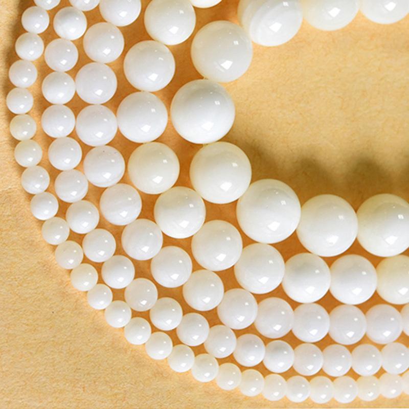 Творческий DIY для белого натурального драгоценного камня Подвеска 25-100 шт. 4-12 мм Оптовая продажа Распорка бусины Изготовление ювелирных изделий Браслеты Ожерелья Круглые
