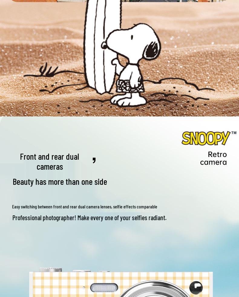 SNOOPY 4K Dual-Camera Entry-Level Mirrorless Camera for Students & Travel Vlogs