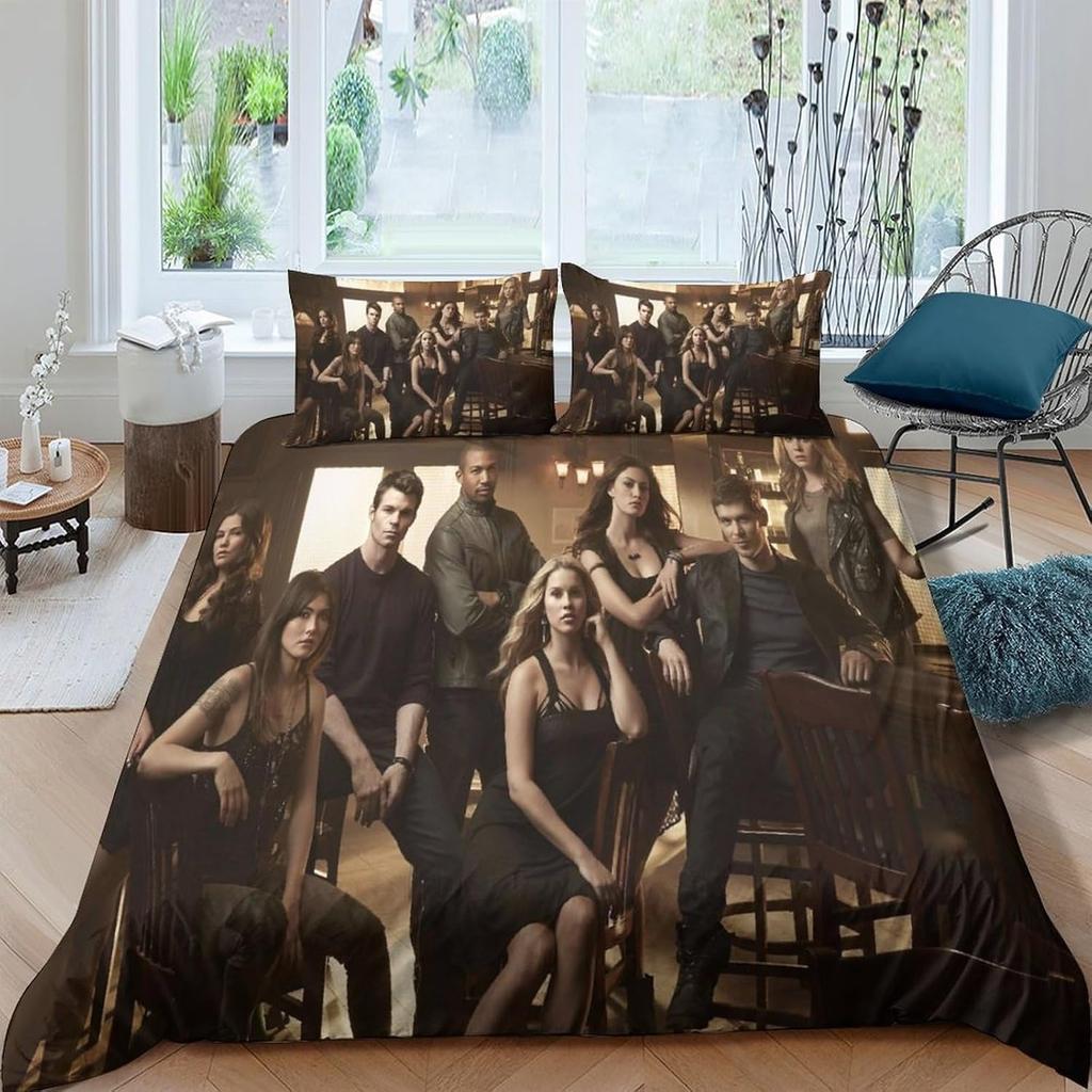 Аниме Пододеяльник The Vampire Diaries Комплект постельного белья Взрослые Мальчики Девочки Украшение спальни Детский подарок Односпальный Двуспальный Размер