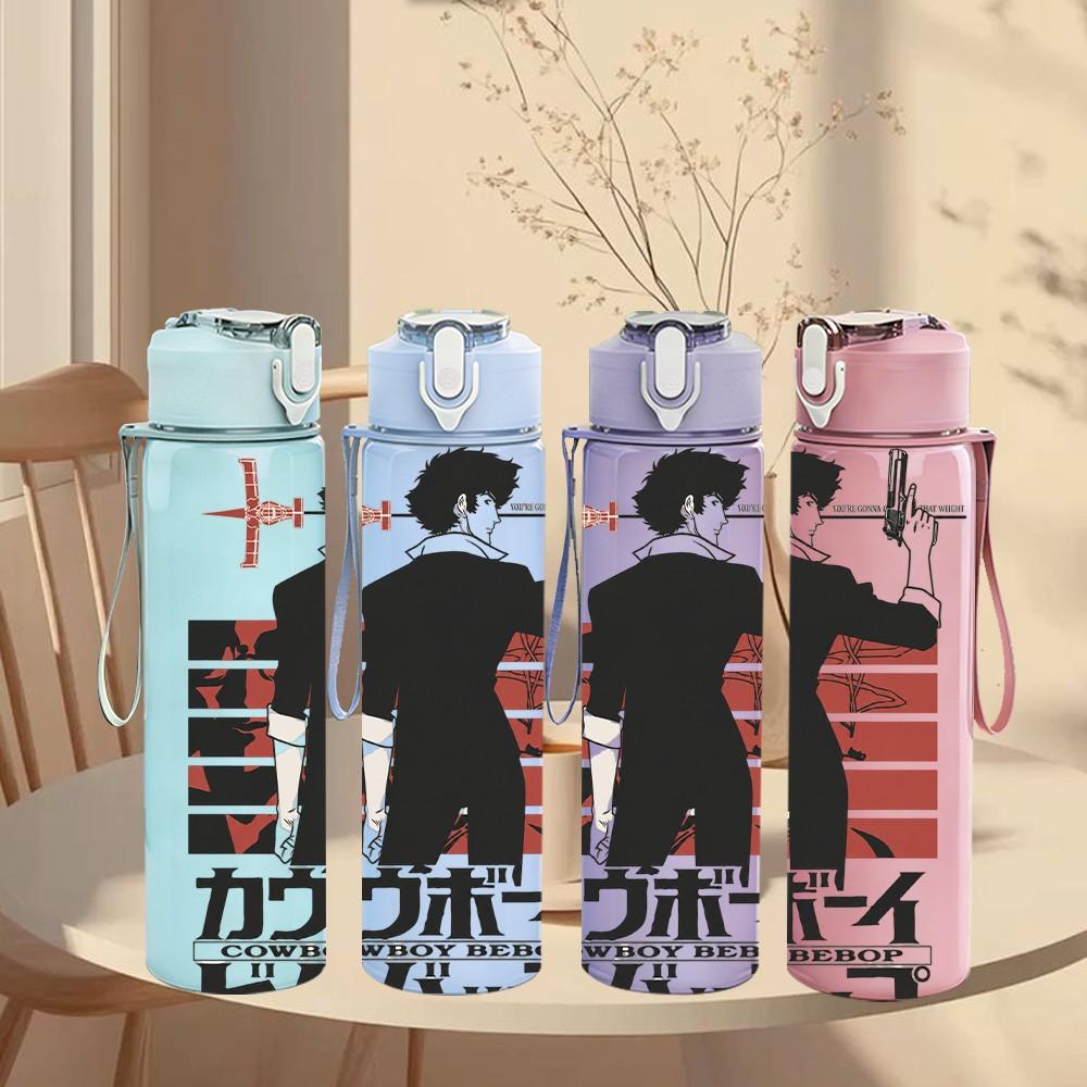1PC Gunman Back View Art 750ml sports water bottle leakproof straw lid outdoor office home